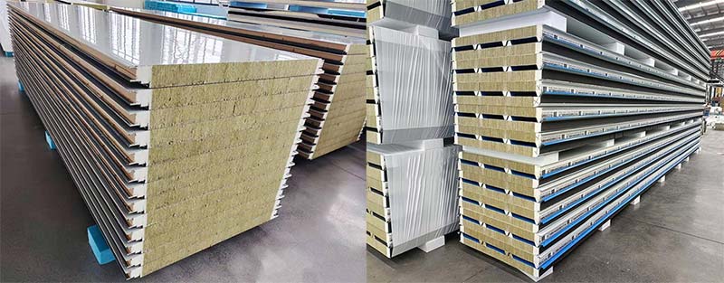 聚氨酯封边岩棉夹芯板